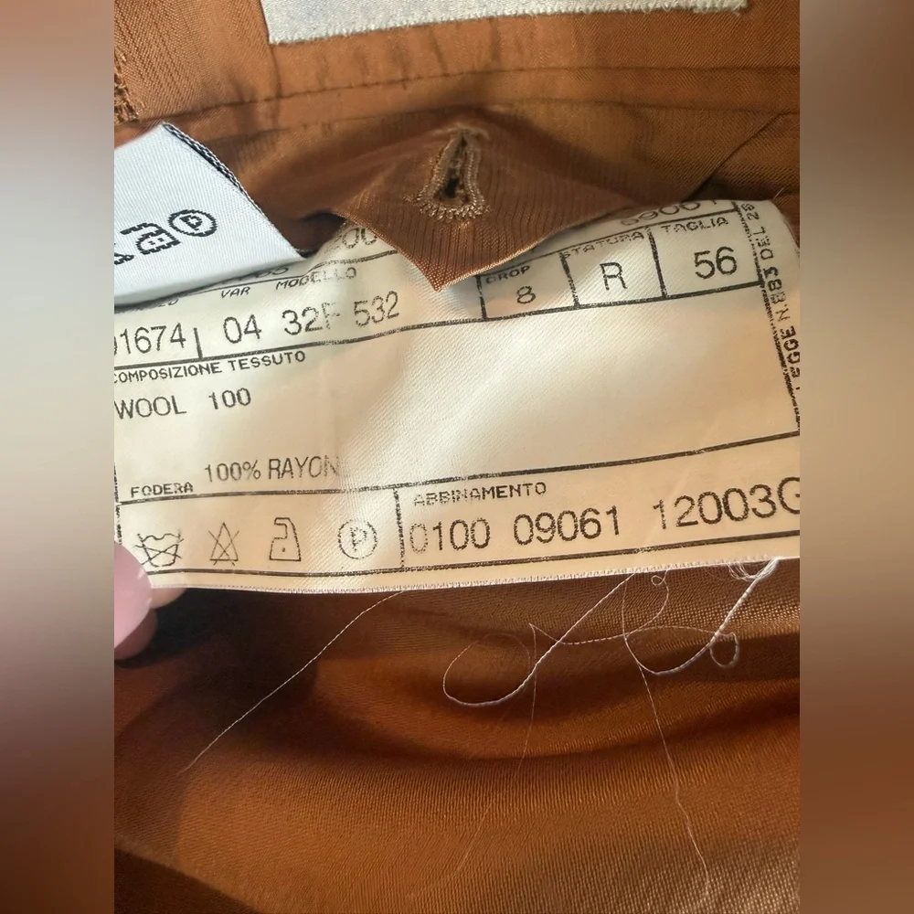 Pal Zileri. Rare Custom Lightweight Wool Blazer. Orange/Brown. Size 46.